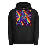 Pigment Black lgbt flag seamless pattern Urban Hoodie - FaDigitalArtStudio