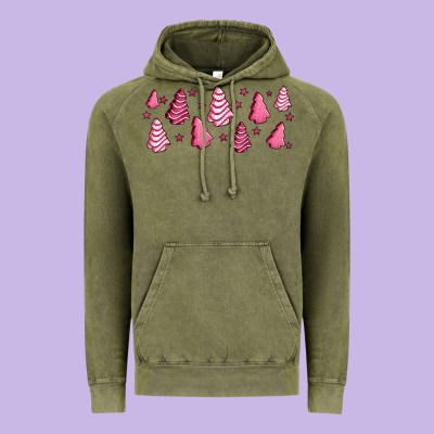 Pink Christmas Cakes Vintage Hoodie Designed By Jasminsmagicworld
