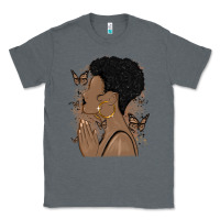 Charcoal Heather black woman praying Classic Tee - MaliasSmallBusiness