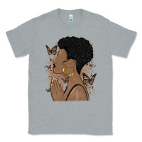 Heather Grey black woman praying Classic Tee - MaliasSmallBusiness