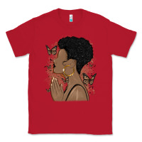 Red black woman praying Classic Tee - MaliasSmallBusiness