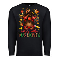 Black santas favorite school bus driver afro messy bun Premium Sweatshirt - texasbilliewilder