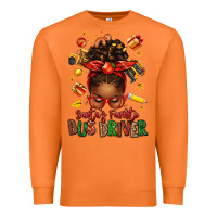 Carrot santas favorite school bus driver afro messy bun Premium Sweatshirt - texasbilliewilder