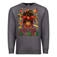 Charcoal Heather santas favorite school bus driver afro messy bun Premium Sweatshirt - texasbilliewilder