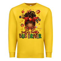 Lemon santas favorite school bus driver afro messy bun Premium Sweatshirt - texasbilliewilder
