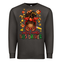Smoke santas favorite school bus driver afro messy bun Premium Sweatshirt - texasbilliewilder
