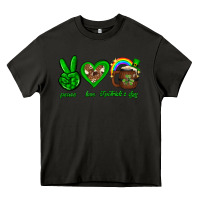Asphalt Peace love luck St. Patrick's Day Heavy Core Tee - Neo Western