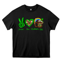 Black Peace love luck St. Patrick's Day Heavy Core Tee - Neo Western