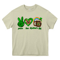 Mossy Peace love luck St. Patrick's Day Heavy Core Tee - Neo Western