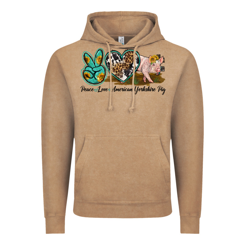 Peace Love Yorkshire Pig Vintage Hoodie by LillyAllenDesigns | Teevron