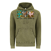 Vintage Olive peace love yorkshire pig Vintage Hoodie - LillyAllenDesigns