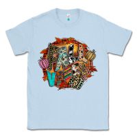 Dusty Blue Fall Vibes Classic Tee - CowhideDigitalArt
