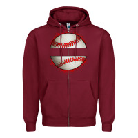 Burgundy personalized baseball Zipper Hoodie - Artiststas