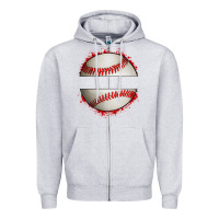 Heather Grey personalized baseball Zipper Hoodie - Artiststas