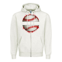 Oatmeal Heather personalized baseball Zipper Hoodie - Artiststas