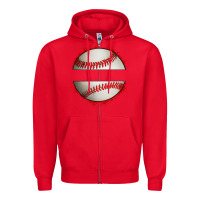 Red personalized baseball Zipper Hoodie - Artiststas