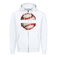 White personalized baseball Zipper Hoodie - Artiststas