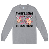 Heather Grey there's some cupid's in this house Long Sleeve Tee - MaliasSmallBusiness