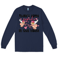 Navy there's some cupid's in this house Long Sleeve Tee - MaliasSmallBusiness