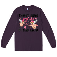 Plum there's some cupid's in this house Long Sleeve Tee - MaliasSmallBusiness