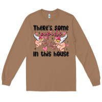 Toasted Coconut there's some cupid's in this house Long Sleeve Tee - MaliasSmallBusiness