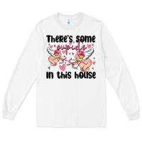 White there's some cupid's in this house Long Sleeve Tee - MaliasSmallBusiness