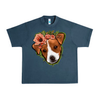 Midnight Navy jack russel floral Urban Heavy Tee - Jasminsmagicworld