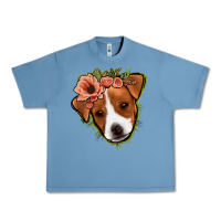 Pebble Blue jack russel floral Urban Heavy Tee - Jasminsmagicworld