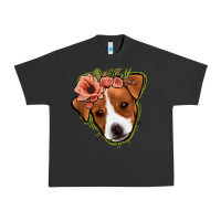 Pigment Black jack russel floral Urban Heavy Tee - Jasminsmagicworld