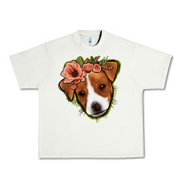 Pistachio jack russel floral Urban Heavy Tee - Jasminsmagicworld