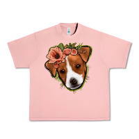 Salmon jack russel floral Urban Heavy Tee - Jasminsmagicworld