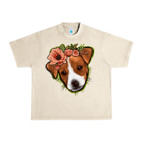 Sandshell jack russel floral Urban Heavy Tee - Jasminsmagicworld