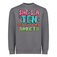 Storm she's a ten but so is her anxiety Heavyweight Sweatshirt - MaliasSmallBusiness