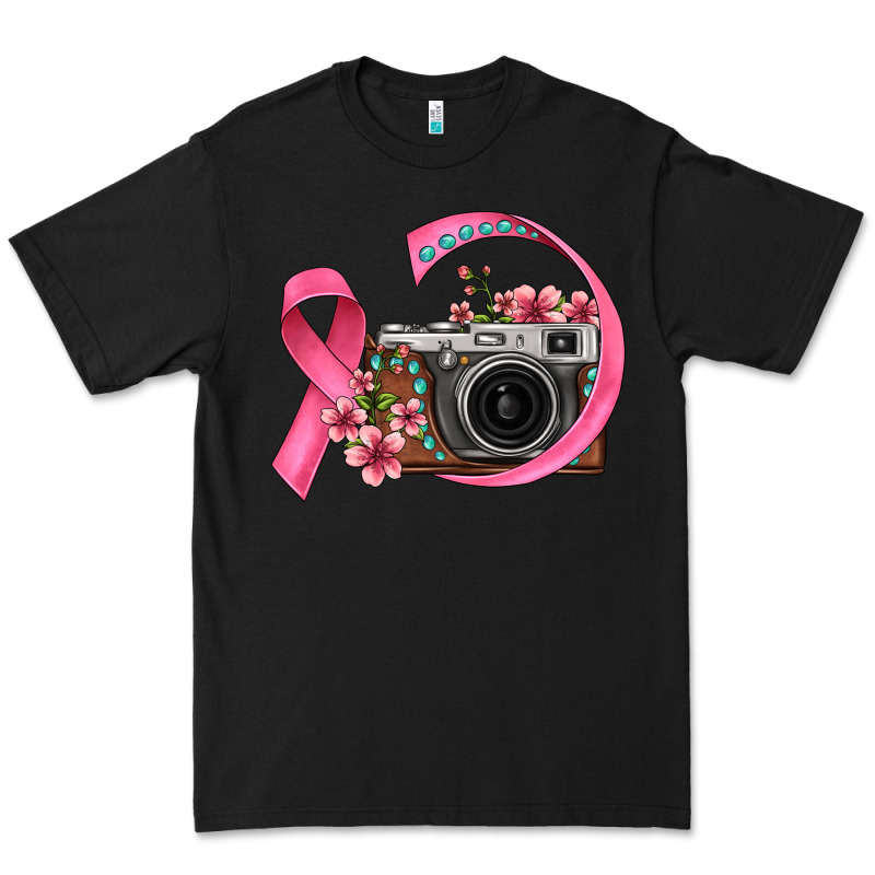 Floral Cancer Ribbon Vintage Camera Premium Tee by FaDigitalArtStudio | Teevron