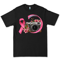Black floral cancer ribbon vintage camera Premium Tee - FaDigitalArtStudio