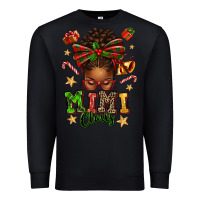 Black mimi claus afro messy bun Premium Sweatshirt - texasbilliewilder