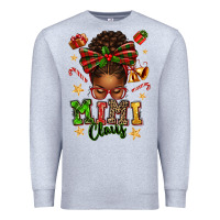 Heather Grey mimi claus afro messy bun Premium Sweatshirt - texasbilliewilder