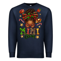 Navy mimi claus afro messy bun Premium Sweatshirt - texasbilliewilder