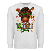 Oatmeal Heather mimi claus afro messy bun Premium Sweatshirt - texasbilliewilder