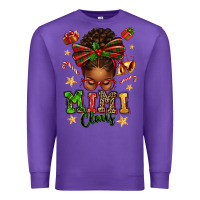 Purple mimi claus afro messy bun Premium Sweatshirt - texasbilliewilder