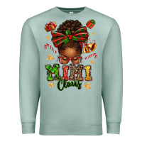 Seafoam mimi claus afro messy bun Premium Sweatshirt - texasbilliewilder