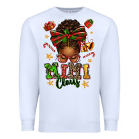 White mimi claus afro messy bun Premium Sweatshirt - texasbilliewilder