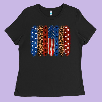 Back To Blue Brushstroke 4th Of July Ladies Tee Designed By Cowgirlartshop