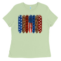 Matcha Back to blue brushstroke 4th of july Ladies Tee - CowGirlArtShop