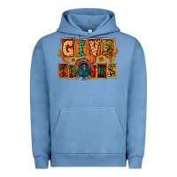 Pigment Pebble Blue Give Thanks Thanksgiving Urban Hoodie - FaDigitalArtStudio