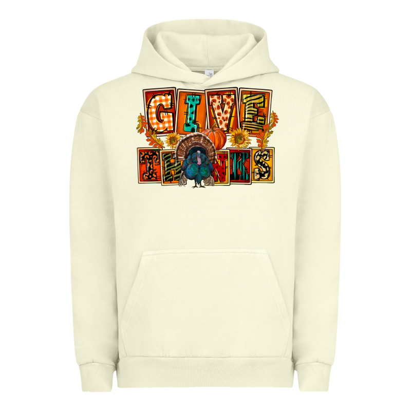 Give Thanks Thanksgiving Urban Hoodie by FaDigitalArtStudio | Teevron