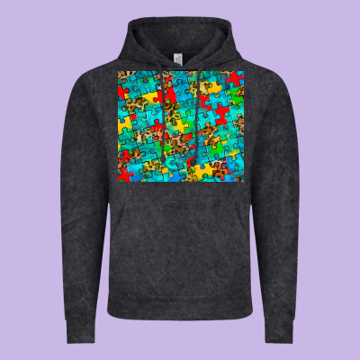 Autism Awareness Puzzle Vintage Hoodie Designed By Barkaloodesign