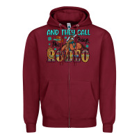 Burgundy and they call the thing rodeo Zipper Hoodie - Artiststas
