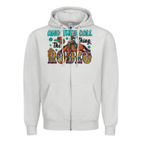 Dove Grey and they call the thing rodeo Zipper Hoodie - Artiststas