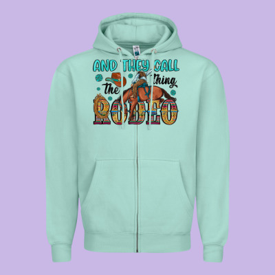 And They Call The Thing Rodeo Zipper Hoodie Designed By Artiststas